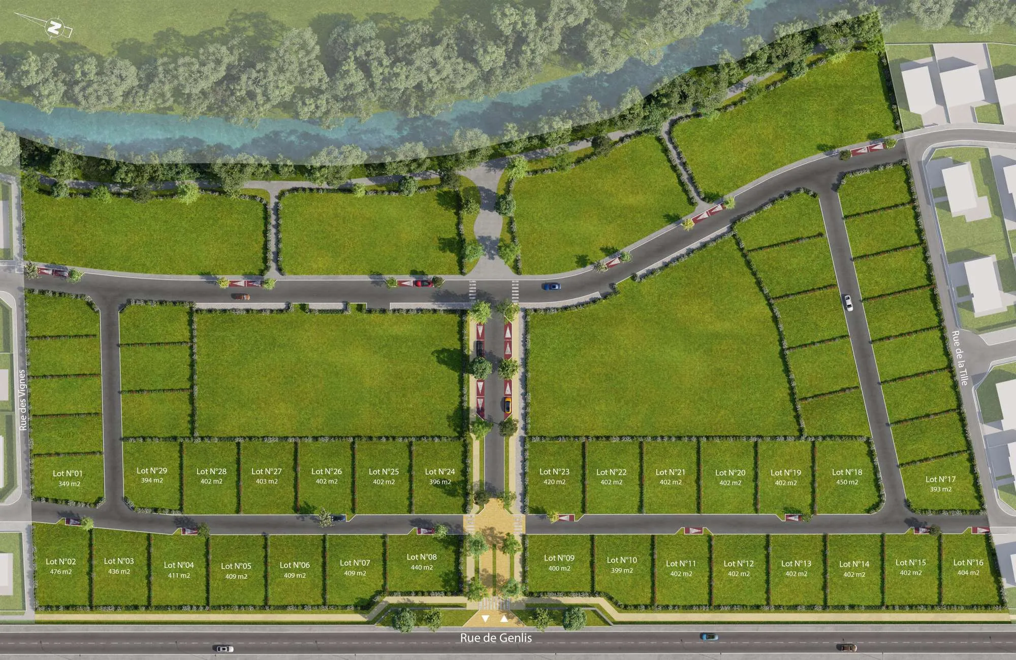 terrain arc sur tuile